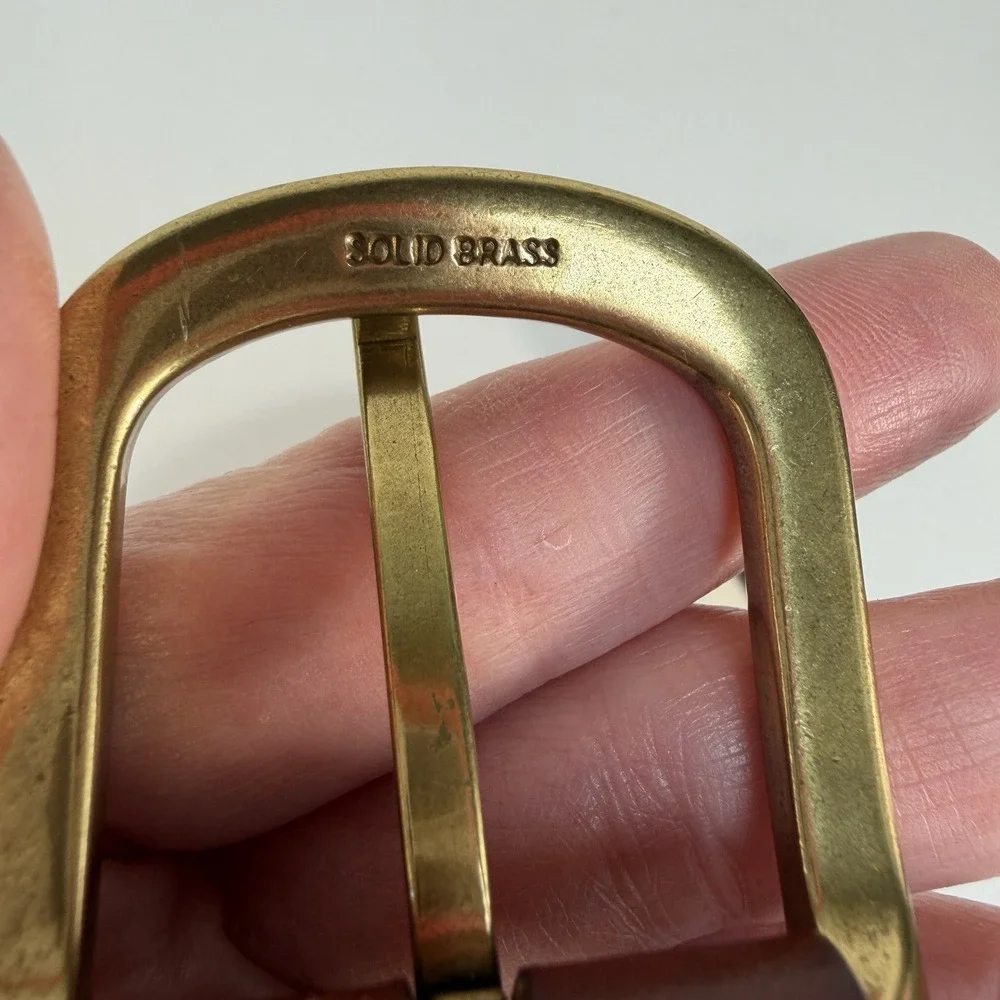 State Traditions Size 38 Belt OSU Oklahoma‎ State Orange Solid Brass Buckle USA